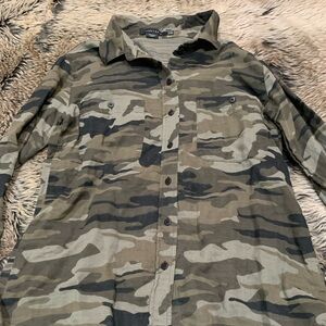 Sanctuary Clothing Camo Boyfriend Shirt Size XXS
